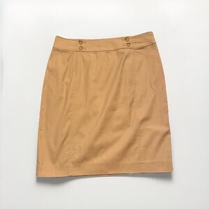 Lauren Ralph Lauren Khaki Skirt Women’s 10 British Tan Twill Weave Old Money New